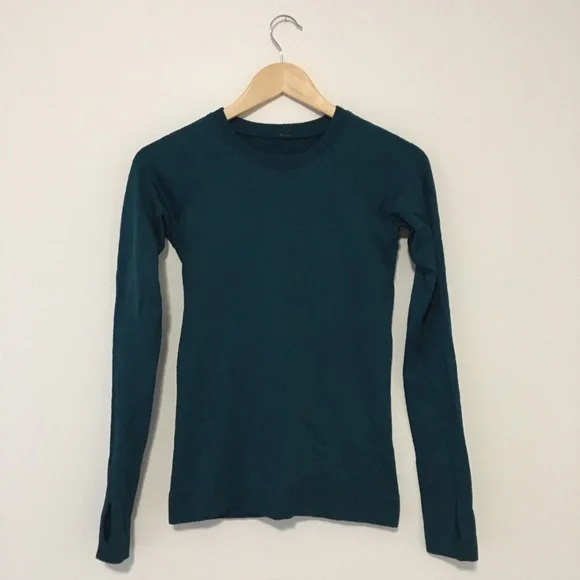 EUC Lululemon Teal Long Sleeve Size 4 - Picture 1 of 4